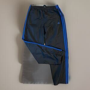 Vintage Adidas Track Pants Mens M Black Blue 3 Stripe Athletic 2004 Y2K
